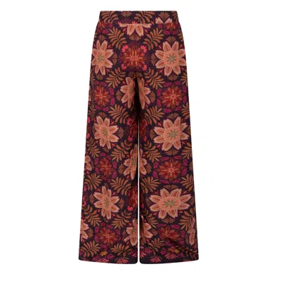 In Our Name Women's Pink Bwahit Border Print Wide Trouser