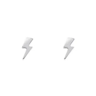 :in-residence Teenie Tinie Lightning Bolt Studs | Silver In Metallic
