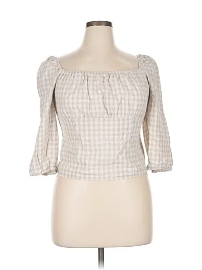 Pre-owned I.n. San Francisco 3/4 Sleeve Blouse In Brown