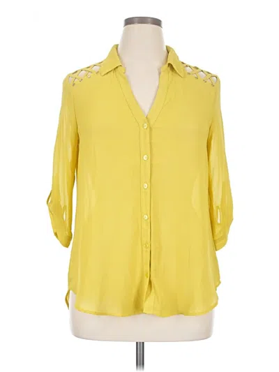 Pre-owned I.n. San Francisco 3/4 Sleeve Blouse In Yellow