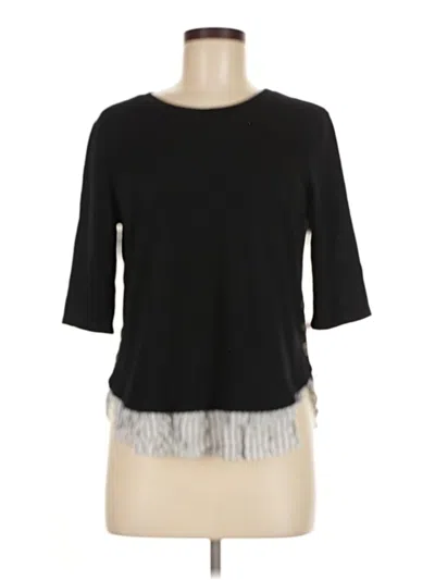Pre-owned I.n. San Francisco 3/4 Sleeve Top Black Crew Neck Tops