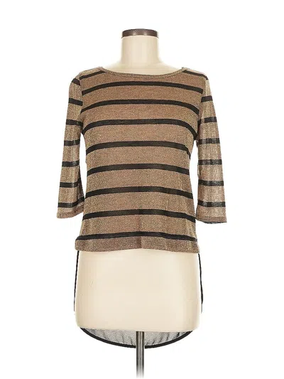 Pre-owned I.n. San Francisco 3/4 Sleeve Top Brown Boatneck Tops