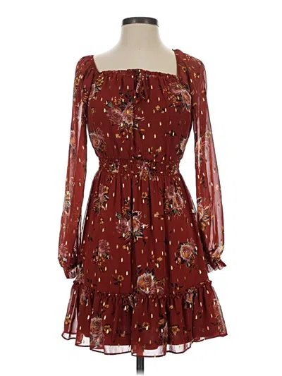 Pre-owned I.n. San Francisco Cocktail Dress In Burgundy