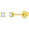 In Season Jewelry 14k 4 Prong Cubic Zirconia Solitaire Earrings In Gold