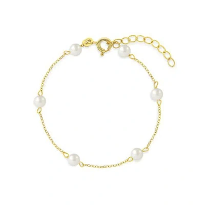 In Season Jewelry Babies'  14k 4mm Freshwater Cultured Pearl Bracelet In White