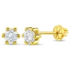 In Season Jewelry 14k 6 Prong Cubic Zirconia Solitaire Earrings In Gold