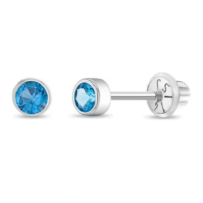 In Season Jewelry Kids'  14k Bezel Cubic Zirconia Earrings In December