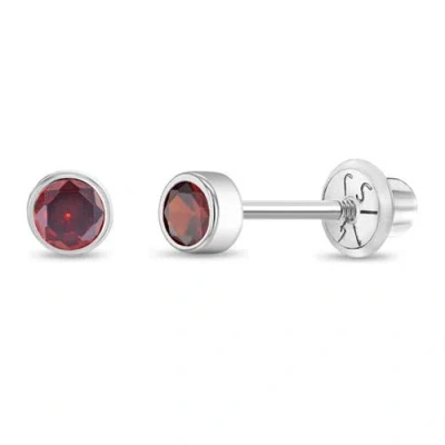 In Season Jewelry Kids'  14k Bezel Cubic Zirconia Earrings In January
