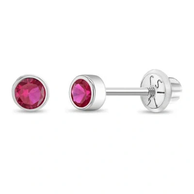 In Season Jewelry Kids'  14k Bezel Cubic Zirconia Earrings In July