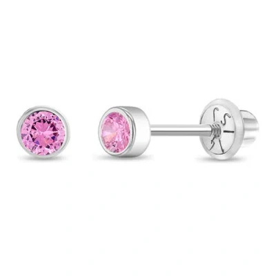 In Season Jewelry Kids'  14k Bezel Cubic Zirconia Earrings In October