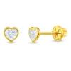 In Season Jewelry 14k Bezel Cubic Zirconia Heart Earrings In Gold