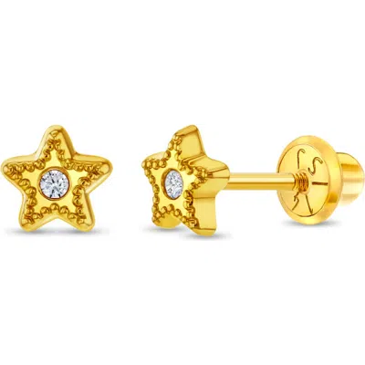 In Season Jewelry Babies'  14k Bezel Star Earrings In Gold