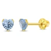 In Season Jewelry Kids'  14k Birthstone Cubic Zirconia Heart Earrings In December