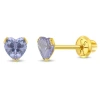 In Season Jewelry 14k Birthstone Cubic Zirconia Heart Earrings In June