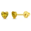 In Season Jewelry Kids'  14k Birthstone Cubic Zirconia Heart Earrings In November