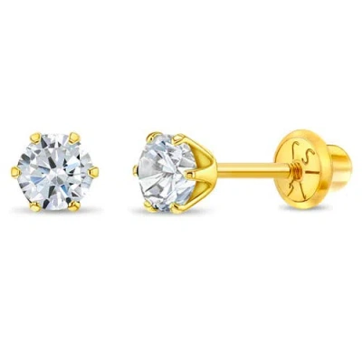 In Season Jewelry Babies'  14k Classic Prong Solitaire Earrings In April