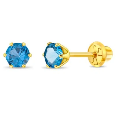 In Season Jewelry Babies'  14k Classic Prong Solitaire Earrings In December