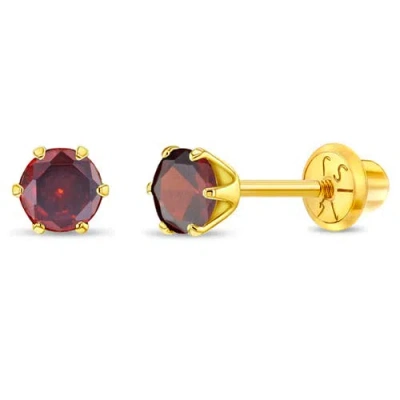In Season Jewelry Babies'  14k Classic Prong Solitaire Earrings In January