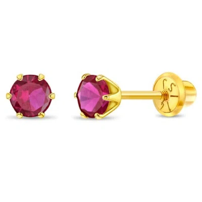 In Season Jewelry Babies'  14k Classic Prong Solitaire Earrings In July