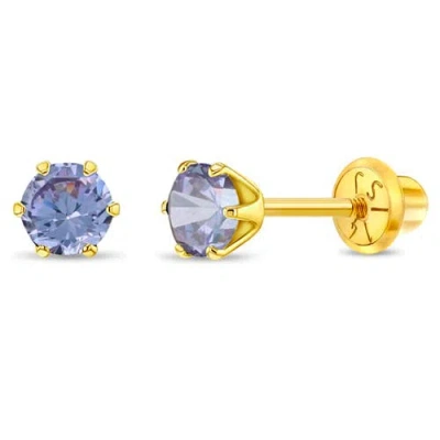 In Season Jewelry Babies'  14k Classic Prong Solitaire Earrings In June