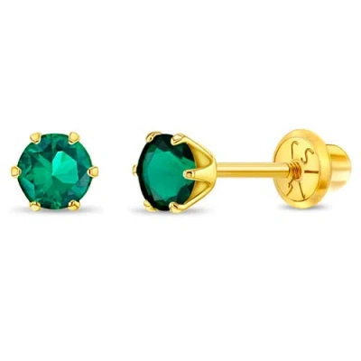 In Season Jewelry Babies'  14k Classic Prong Solitaire Earrings In May