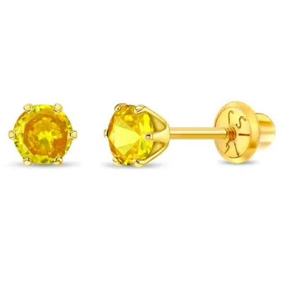 In Season Jewelry Babies'  14k Classic Prong Solitaire Earrings In November