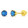 In Season Jewelry Babies'  14k Classic Prong Solitaire Earrings In September