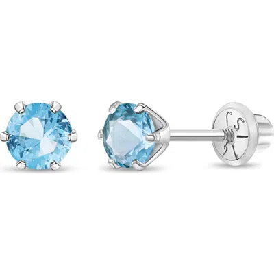 In Season Jewelry Babies'  14k Classic Solitaire Earrings In March