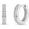 In Season Jewelry 14k Clear Cubic Zirconia Huggie Hoops In Silver