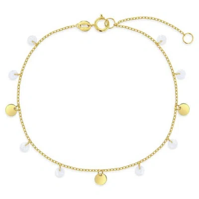 In Season Jewelry Kids'  14k Coin Dangle Girl Bracelet In Gold