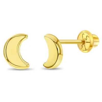 In Season Jewelry Kids'  14k Crescent Moon Earrings In Gold