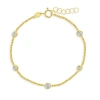 In Season Jewelry 14k Cubic Zirconia Bezel Set Bracelet In Gold
