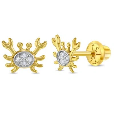 In Season Jewelry Kids'  14k Curious Crab Earrings In Gold
