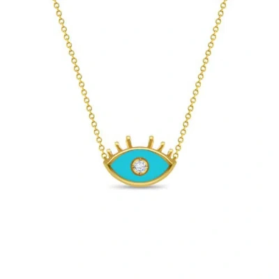 In Season Jewelry Kids'  14k Cz Enamel Evil Eye Necklace