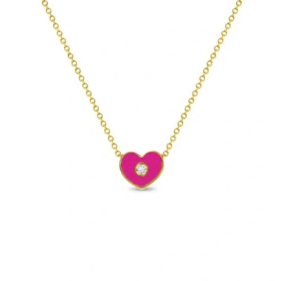 In Season Jewelry Kids'  14k Cz Enamel Heart Necklace