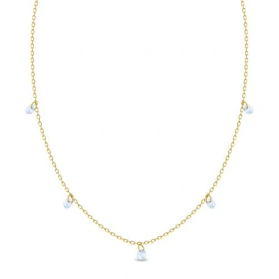 In Season Jewelry Kids'  14k Dainty Turquoise Multicharm Necklace In Blue