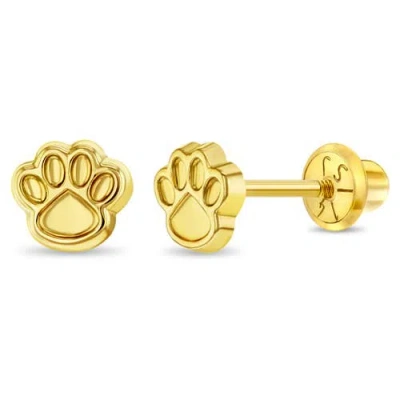 In Season Jewelry Babies'  14k Dog Paw Earrings In Gold