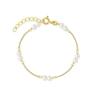 In Season Jewelry Babies'  14k Double Freshwater Cultured Pearl Bracelet In White