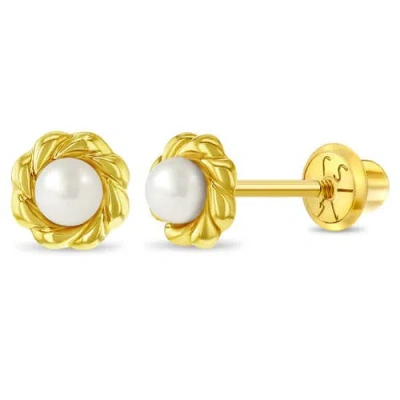 In Season Jewelry Kids'  14k Elegant Freshwater Pearl Earrings In White