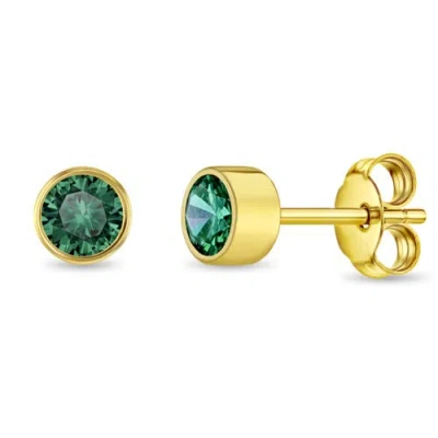 In Season Jewelry Kids'  14k Emerald Halo Girl Earrings