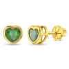 In Season Jewelry Babies'  14k Heart Bezel Simulated Birthstone Earrings In Gold