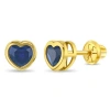 In Season Jewelry Babies'  14k Heart Bezel Simulated Birthstone Earrings In Gold