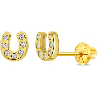 In Season Jewelry Kids'  14k Horseshoe Earrings In Gold