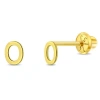 In Season Jewelry Babies'  14k Itsy Bitsy Initial Letter Earrings In Letter O