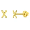 In Season Jewelry Babies'  14k Itsy Bitsy Initial Letter Earrings In Letter X