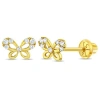 In Season Jewelry Babies'  14k Jeweled Flutering Butterfly Earrings In Gold
