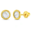 In Season Jewelry 14k Mother Of Pearl Bezel Earrings In White