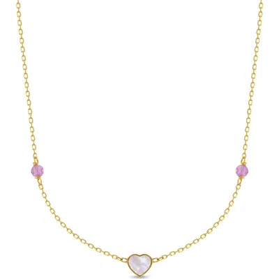 In Season Jewelry Kids'  14k Mother Of Pearl Heart Necklace