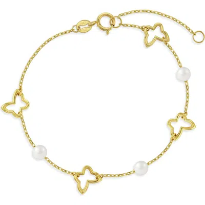 In Season Jewelry Kids'  14k Open Butterfly Girls Bracelet In Gold