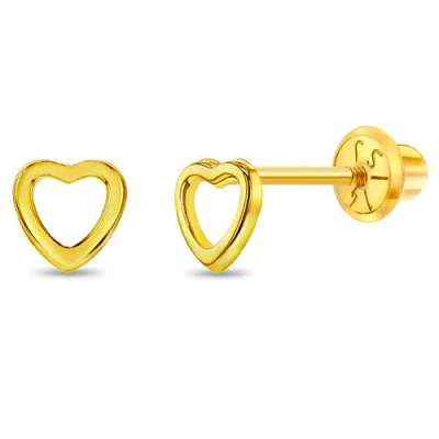 In Season Jewelry Babies'  14k Petitel Open Heart Earrings In Gold